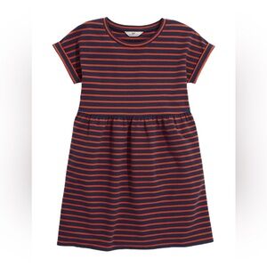 VINEYARD VINES Girl’s Navy/Orange Stripe Jersey Dress  Size: M